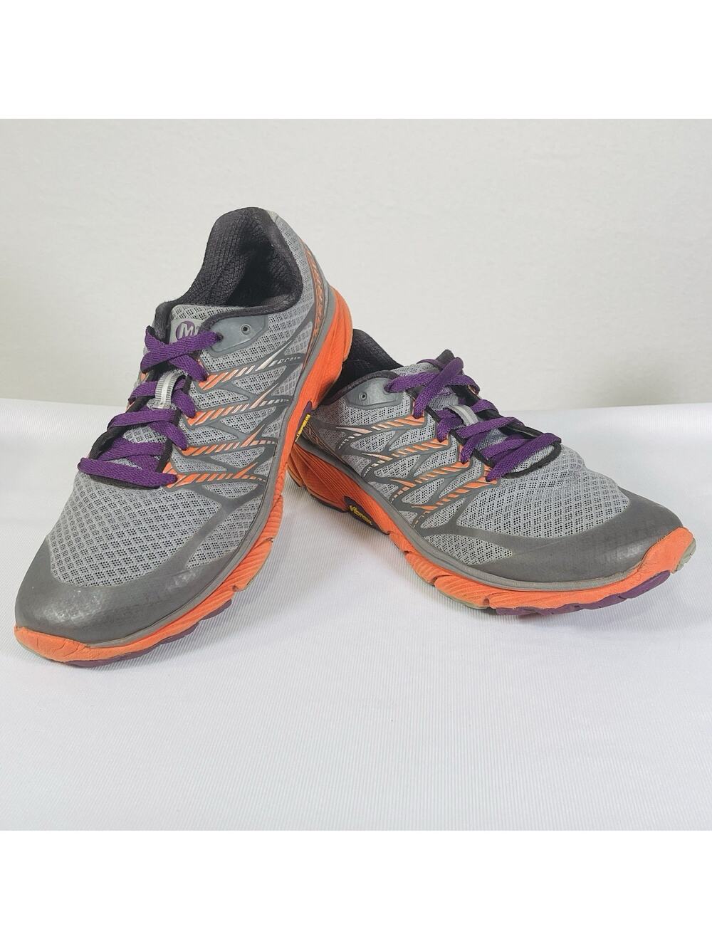 Merrell Running Shoes Womens 9.5 Grey Orange Monument Tanga Trainers Sneakers